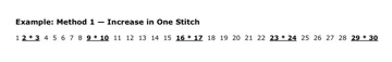 Example: Method 1 — Increase in One Stitch